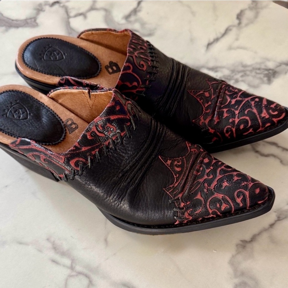 Ariat Juliette Western Mules Leather Slip-On 7B Statement Shoes